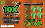 10X The Cash, $1 Ticket, Win up to $1,000