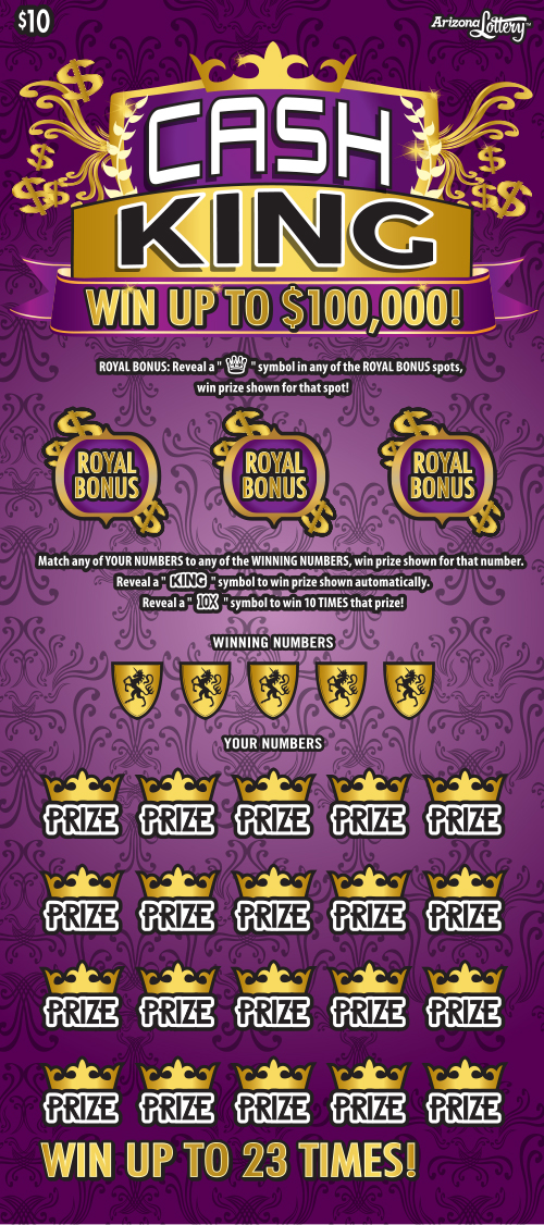 Cash King, $10 Ticket, Win Up To $100,000, Win Up To 23 Times