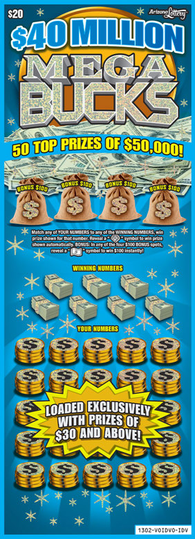 #1302 $40 Million Mega Bucks Logo