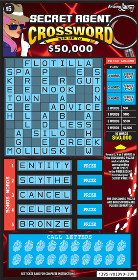 #1395 Secret Agent Crossword Logo