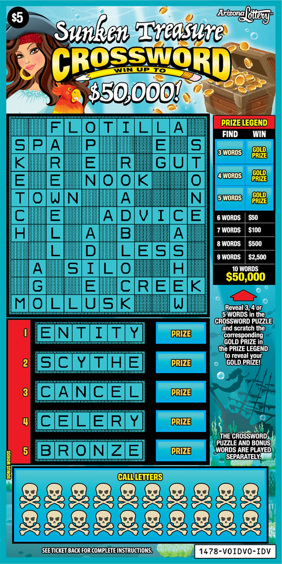 #1478 Sunken Treasure Crossword Logo