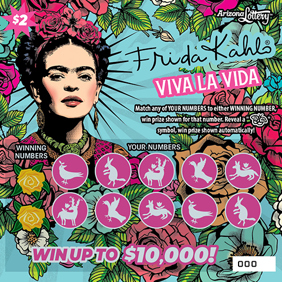 Frida Kahlo Viva La Vida, $2 ticket, win up to $10,000