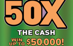 50X The Cash, $5 Ticket, win up to $50,000