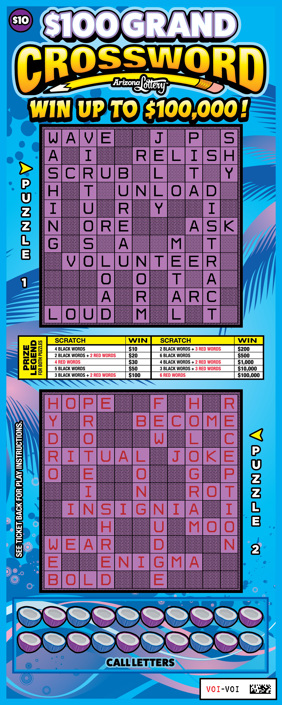 $2 Ticket, Crossword, Win Up To $10,000