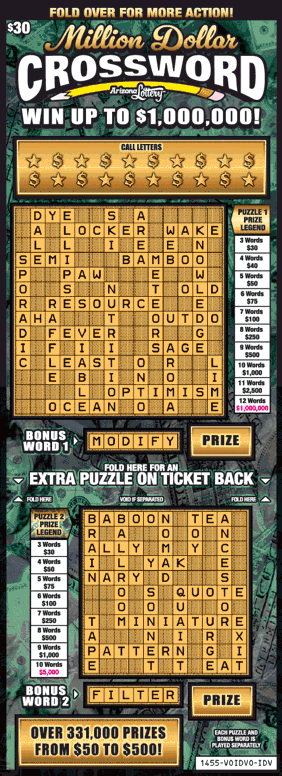#1455 Million Dollar Crossword Logo