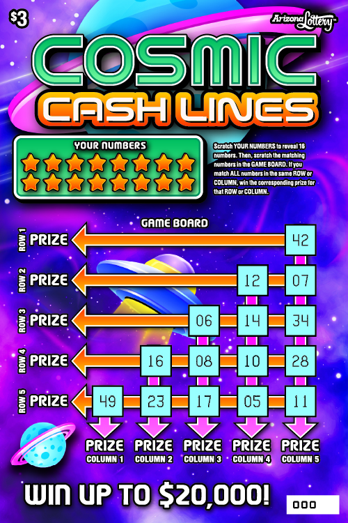 $3, Cosmic Cash Lines, Win Up To $20,000