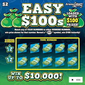 $2 Ticket, Easy $100s, loaded with $100 prizes, win up to $10,000