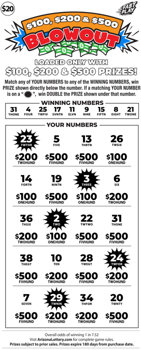 #193 $100, $200 & $500 Blowout Logo